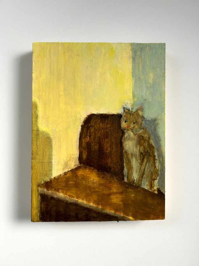 Bobbins, 2026, 20cm x 14.5cm, acrylic on panel